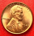 1947-P Lincoln Wheat Cent Penny GEM RED BU From an Original Bank Roll