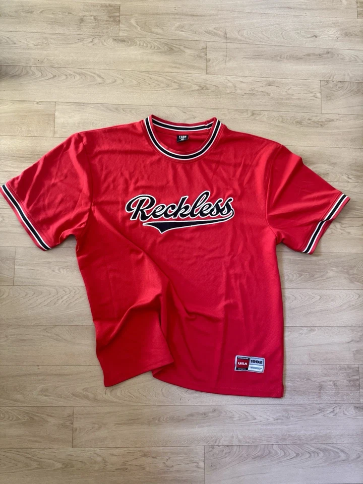 FSBN Maillot entraînement homme L rouge/noir/blanc manches courtes « Reckless » - Photo 1/4
