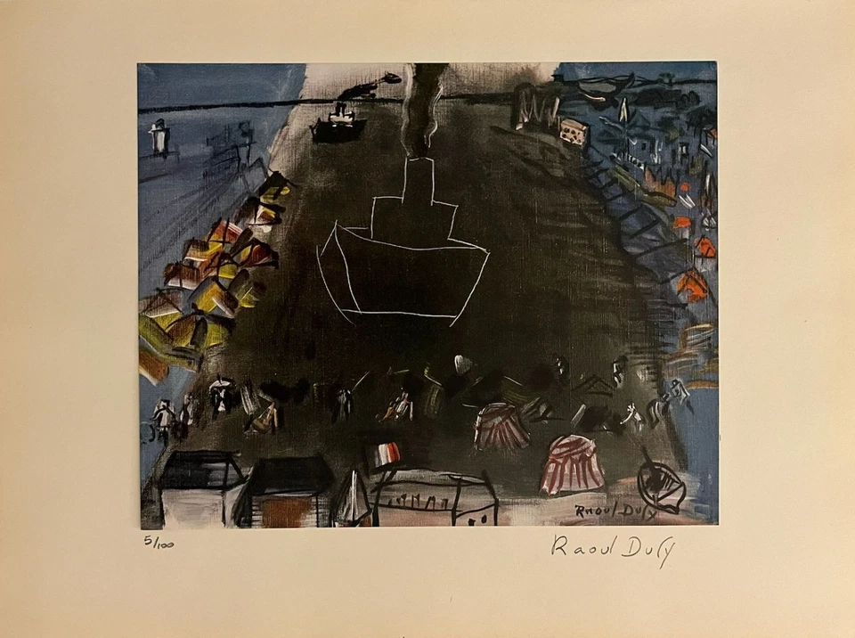 Raoul Dufy, litografia original assinada à mão com certificado de autenticidade e avaliação de US$ 3.500 - Imagem 2 de 4