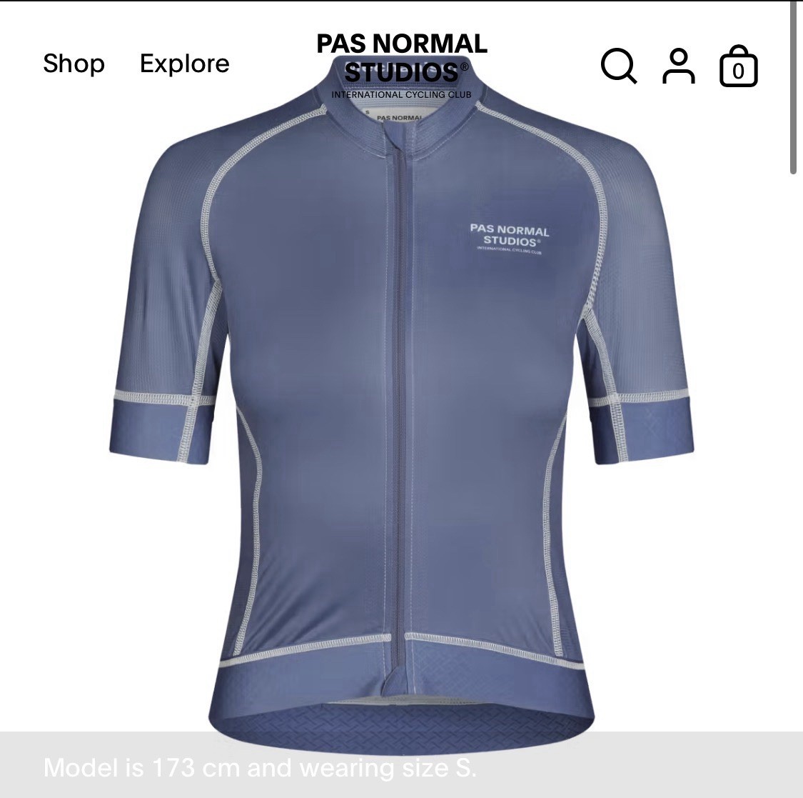 PAS NORMAL STUDIOS Womens Mechanism Jersey Size XXS Light Indigo PAS NORMAL STUDIOS Womens Mechanism Jersey Size XXS Light Indigo
