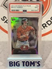 Bryce Harper 2012 Bowman Platinum #56 PSA 9 Washington Nationals Rookie Card. rookie card picture