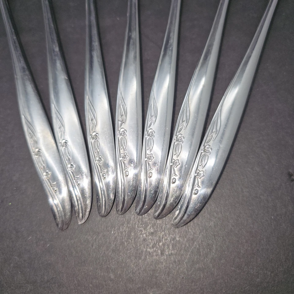 Vintage 7 pieces Dorzel Hull Stainless Long Ice Tea Spoons From Japan (Embrace) - Image 3 of 4