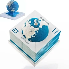 3D Calendar 2026 Stereo Earth Desk Time Piece Calendar Memo Pad 365 Days Sche...