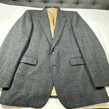 Vintage Imperial By Haggar Mens Sport Coat Blazer Wool USA Charcoal Grey 44L