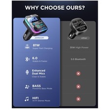 Dual Mic Bluetooth Car Adapter - Fast Charging PD45W  QC36W