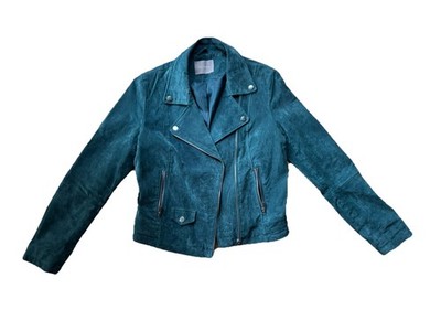 Lederjacke Damen Größe 40/42 100% Leder Flaschengrün Sehr Guter Zustand
