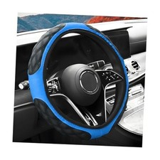 Car Steering Wheel Cover, 15 Inches Anti-Slip Elastic Leather Steering Blue