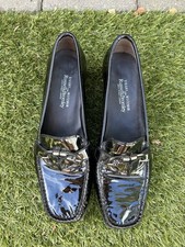 Russell And Bromley Stuart Weitzman Black Patent Leather Loafers UK 6 (39) 
