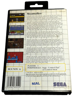 Michael Jackson's Moonwalker Sega Master System *No Manual* | eBay