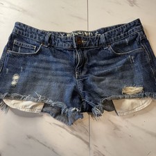 Mossimo Jean Shorts Womens 11 JRS Cut Off Distressed Frayed Y2K Short EUC
