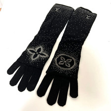 Louis Vuitton Paris Poliana Long Gloves Black Cashmere M72762 Japan Authentic