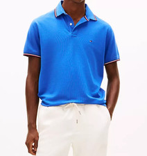 Tommy Hilfiger Men Dazzling Blue Tommy Wicking Polo Shirt 78J2653-461 M/L /XXL