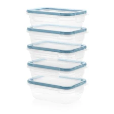 Total Solutions (5-Pack, 3 Cup) Plastic Food Storage Containers Set, Airtight...