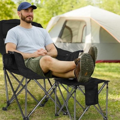 Camping Stool Oversized Foot Ottoman 450 lbs Heavy Duty Padded