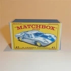 Matchbox Lesney 41c Ford GT Racing Car E Style Repro Box
