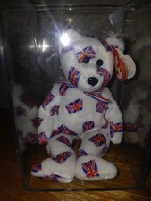 Jack the British Bear Ty Beanie Baby in Mint Condition w/case