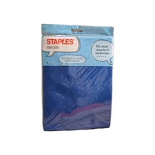 Staples Book Cover for Textbooks, Blue Stretchy Mtl Easy Instructions Fits Most 