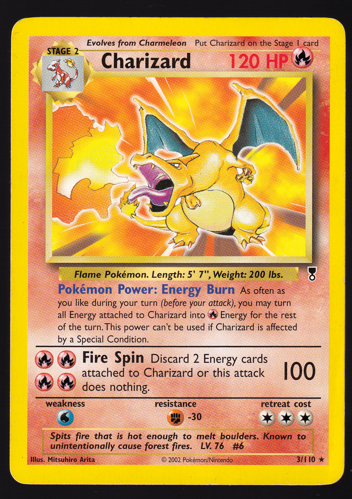 Charizard 3/110 Legendary Collection 2002 Pokemon TCG Card MP