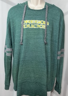Oregon Ducks Distressed Hooded Long Sleeve Tee, Sz 2XL
