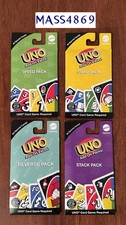 Uno Add-On Expansion Packs Speed, Stack, Swap Reverse - New Sealed - Lot of 4