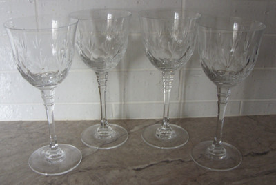 Mikasa Westminster 4 Water Goblets Wine 8 oz Glasses Cut Lead Clear Crystal VGC