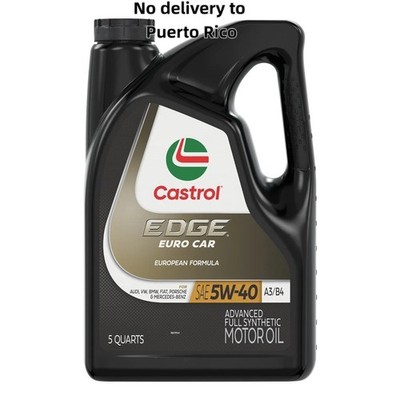 5 Quarts Castrol EDGE Euro 5W-40 A3/B4 Advanced Full Synthetic Motor Oil