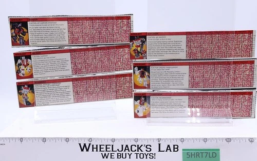 Superion Gift Set Lot of 6 Action Figure Tech Specs 1985 Vintage G1 Transformers