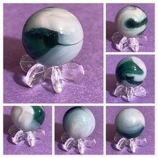 Jabo UV Uranium Marble Light Opaque Purplish Base Translucent Green Spots .65