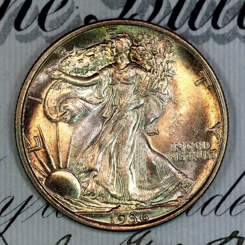 * 1936-P * PRISTINE+ GEM BU MS WALKING LIBERTY HALF-DOLLAR * FROM COLLECTION