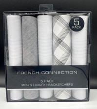 FRENCH CONNECTION 5 PACK Men's LUXURY HANDKERCHIEFS  NEW MSRP: 35.