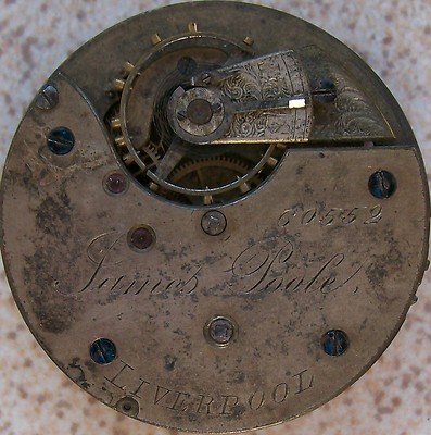 James Poole Pocket watch movement 47 mm. in diameter balance Ok.
