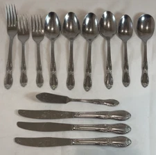 Wm A Rogers Oneida Fenway Daydream Stainless Flatware Lot of 13 Pieces