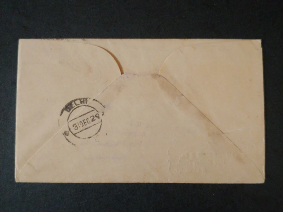 EXT RARE INDIA 1929 “ONLY 38 KNOWN” FFC KARACHI TO DELHI, “SLOGAN CANCEL" - Image 2 of 2