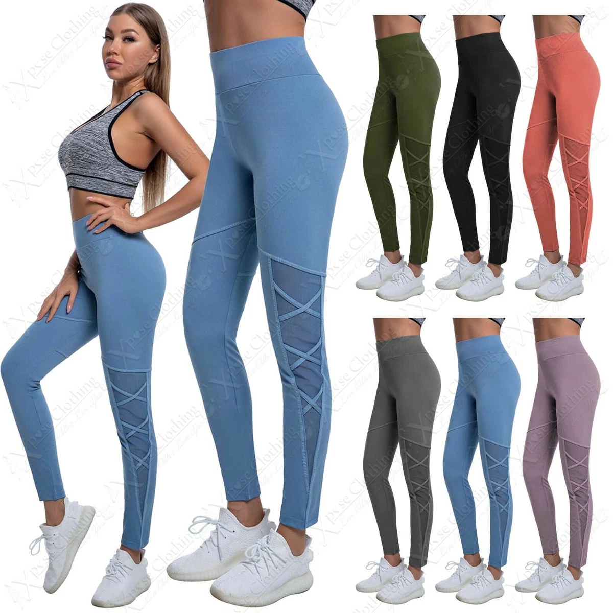 LADIES SIDE MESH INSERT PANELS STRETCH FIT WOMENS GYM ACTIVEWEAR