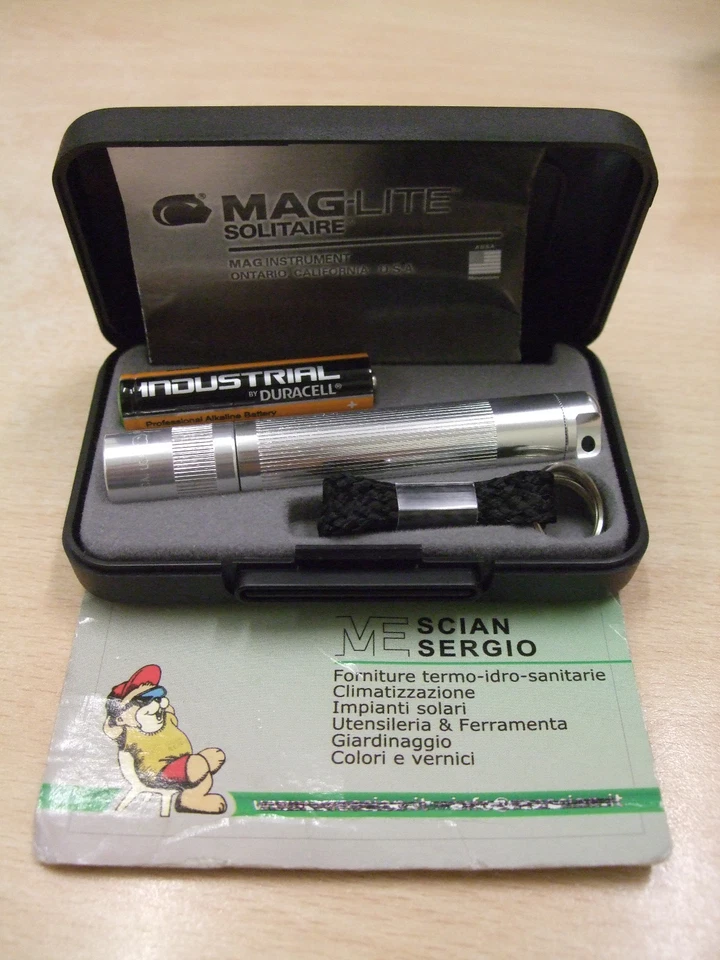 TORCIA MAGLITE SOLITAIRE SILVER ARGENTO AAA ALLUMINIO