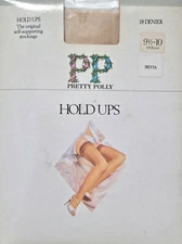 Vintage Pretty Polly 18 Denier Hold Ups Silvia, Highlight, Sherry, Silver Grey 