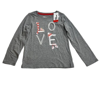 Epic Threads Love The Holiday Shirt Girls Size 6 Long Sleeve Pull Over Top NWT