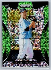 2019 Panini Prizm #282 Yusei Kikuchi Lime Green Donut Circles Prizm #/199