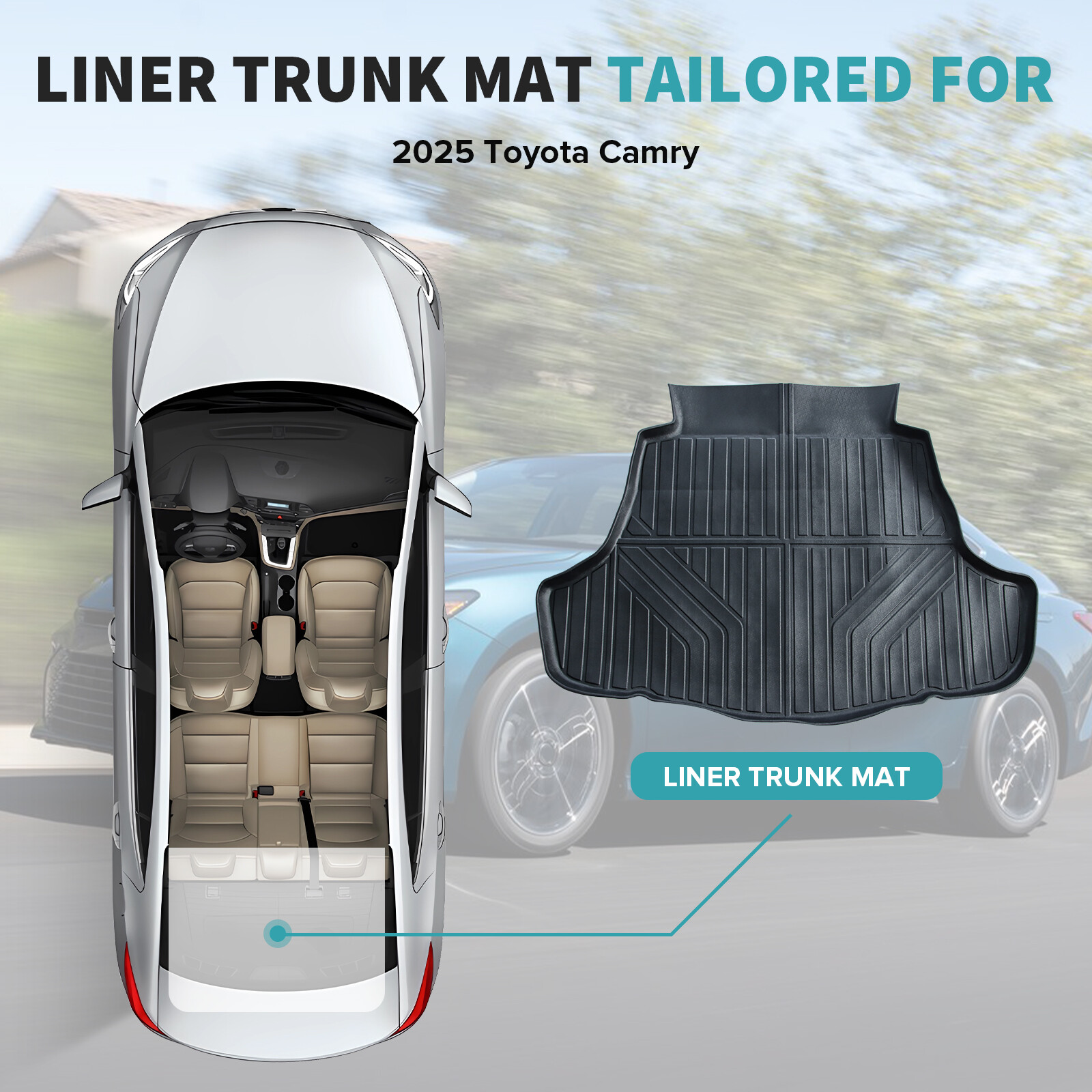 2025 Toyota Camry All-Weather Anti-Slip Black Truck Mat Cargo Liner