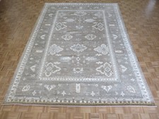 9'9 x 13'8 Hand Knotted Gray Bamboo Silk Oushak Oriental Rug G15324