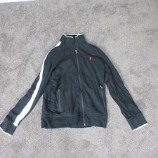 Ralph Lauren Jacket Mens Medium Black White Track Red Pony