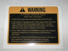 GENUINE ALLIS CHALMERS 7010 7020 7045 7060 540-1000RPM PTO SHIELD DECAL 70271602