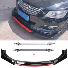 Front Bumper Lower Lip Splitter Spoiler +Strut Rods For Toyota Corolla 2000-2016