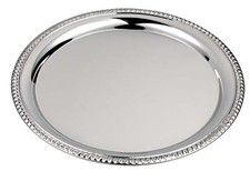 SOTTOPIATTO VASSOIO Diametro 31 TONDO con FESONE RIVESTITO in ARGENTO 925% 81233