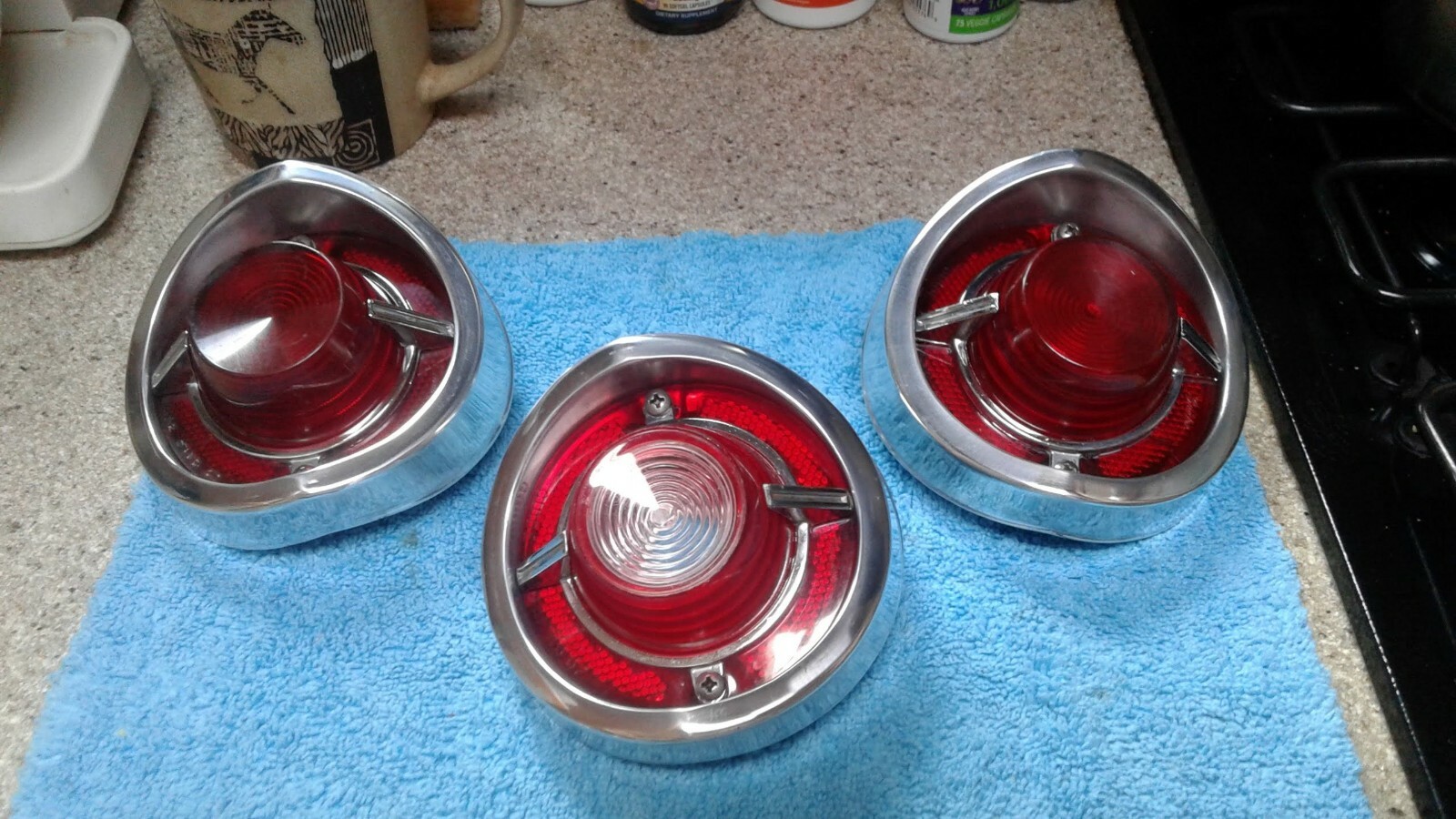 1960's 1962 Chevrolet Parts TAIL LIGHTS & HOUSINGS Badges Trim Original