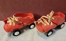Vintage Gabriel Roller Skates Over Shoe Plastic Lace Up Kids Pair Adjustable Toy