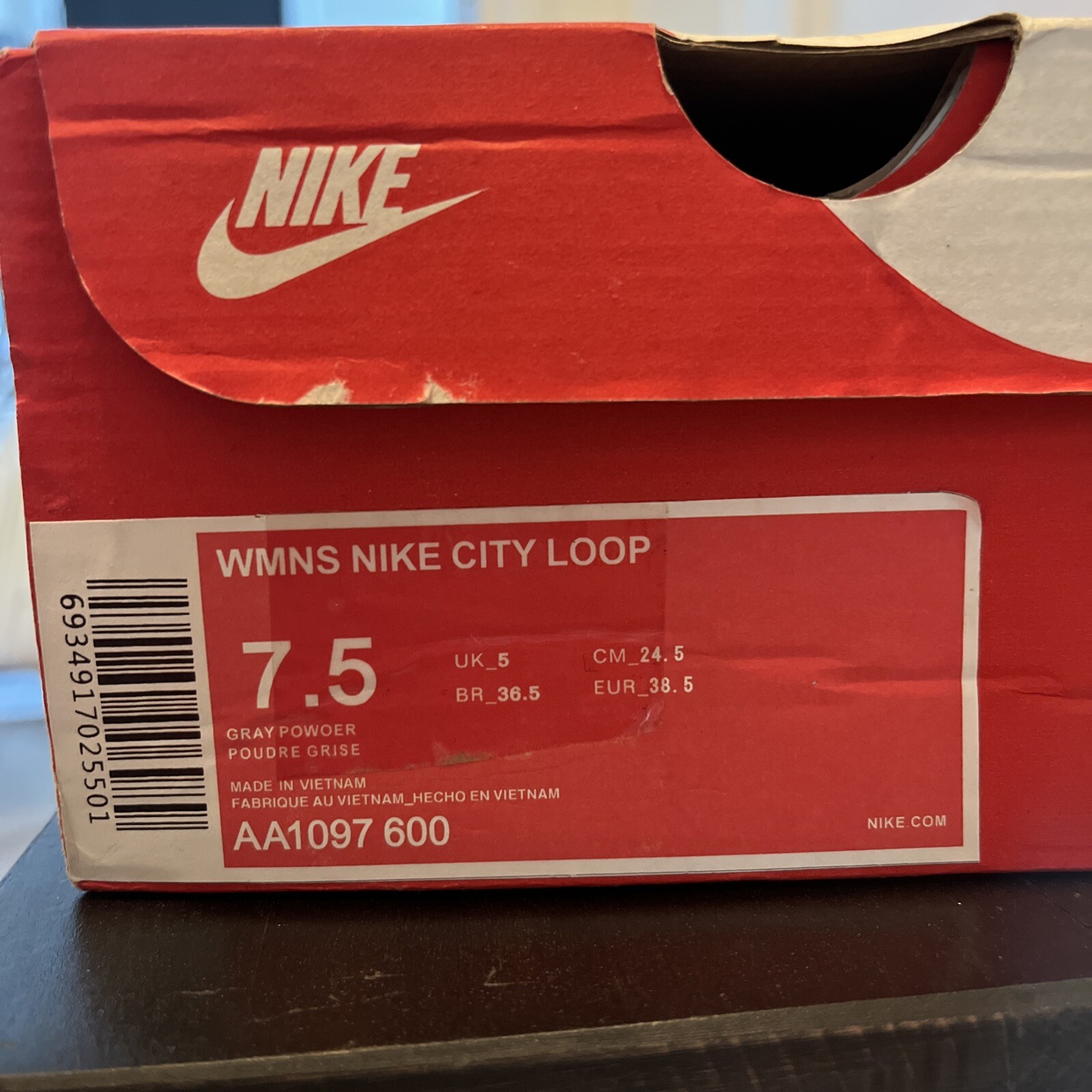 nike 7.5 city loop pink purple grey