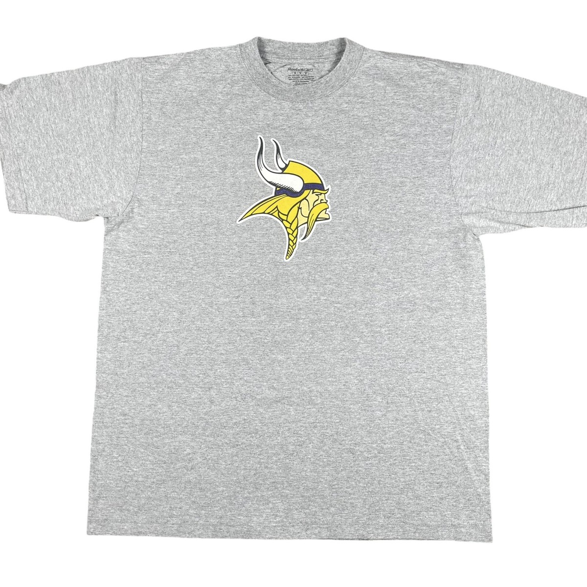 VTG Reebok Brett Favre Minnesota Vikings Grey Graphic Print 