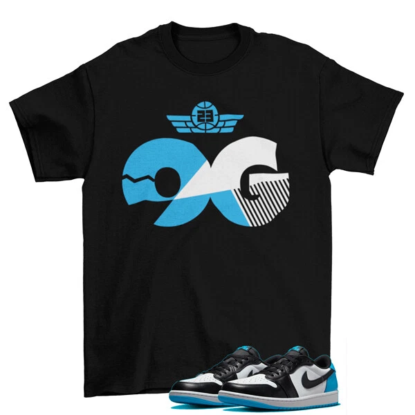 black and blue jordan shirt