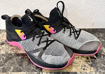 metcon flyknit 3 women's training shoes black / pink